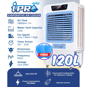 IPRO Air Cooler Heavy Duty Industrial Aircond Max 28000 m3/hour or Max 22000 m3/hour Air Flow 25-30 Feet