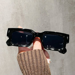 (GENTLE MOSCOT) Western Retro Big Frame Shade Sunglasses Fashion Square Frame Beach Shades