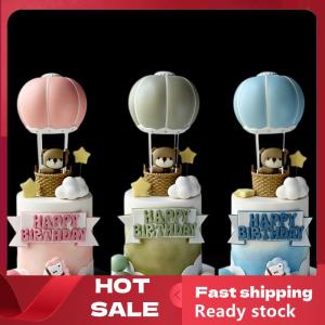 🚚【Local Express Delivery】🚚 Blue Pink Hot Air Balloon Cake Topper Gender Reveal Party Cake Decoration Kids Boy Girls Birthday Party Supplies Baby Shower