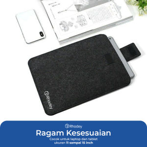 Rhodey Sleeve Case Laptop Tablet Macbook Pro Soft Protection Felt Sarung Laptop 11" 12" 13" 14" 15"inch