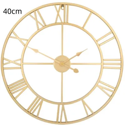 Metal Roman Wall Clock Minimalist Iron Clock Large Vintage Wall Clock Office Home Decoration 50cm/60cm Black