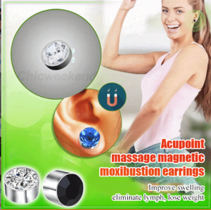 Lonice Strong Magnetic Colored Rhinestone Swelling Stud Earrings ear bone clip