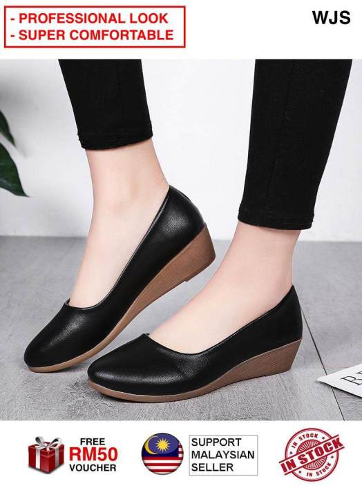 (PROFESSIONAL LOOK) WJS Women Office Slipons Slip Ons Business Wedge