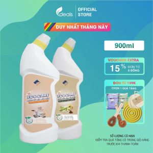 Nước tẩy rửa bồn cầu Ecocare 900ml - Tẩy sạch vết bẩn cạn bã ố vàng tiêu diệt vi khuẩn khử mùi tinh dầu quế/ sả chanh/ cam bạc hà