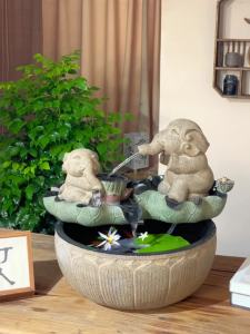 Living Room Water Flow Ornament Wealth-Attracting Indoor Circulating Water Landscape Office Decoration Chinese Style Desktop Small Fountain Humidifier