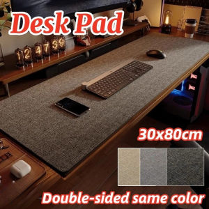 30x80cm Cotton and Linen Texture Leather Desk Mat Mouse Pad Office Table Mat Non-slip Gaming Mouse Mat for Office & Home
