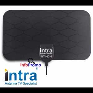 Antena TV Digital Indoor INT-HD16 Diagonal Jack Male Plug - Hitam Original