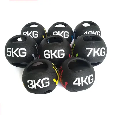 Rubber Medicine Ball with Handle 3Kg 4Kg 5Kg 6Kg 7Kg 8Kg 9Kg 10Kg