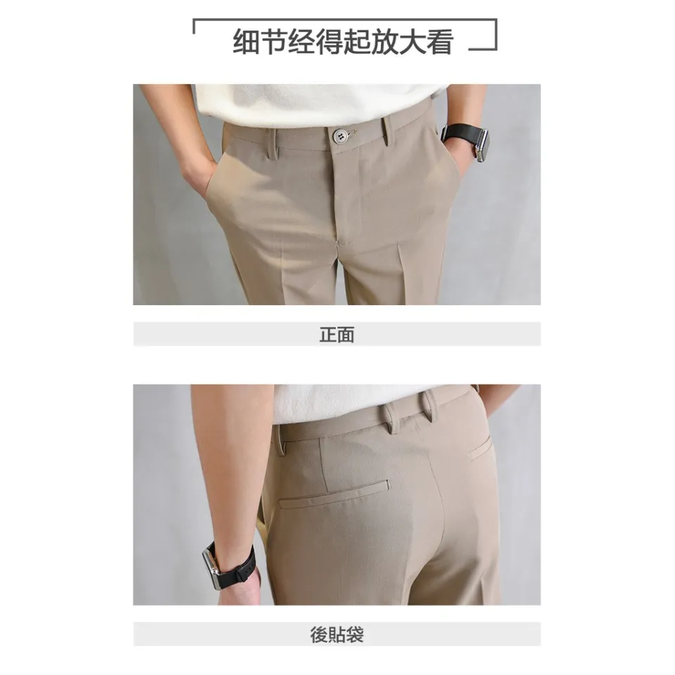 Korean Suit Pants Men's Pants Casual Long Pants Men Slack Pants Office  Seluar Straight Panjang Lelaki X201