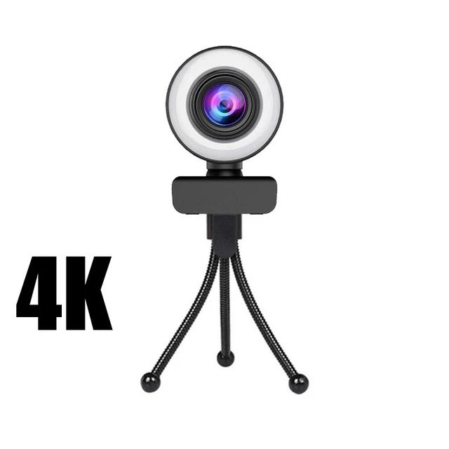 1080p/4K webcam 2K Full HD web camera with microphone led fill light ...