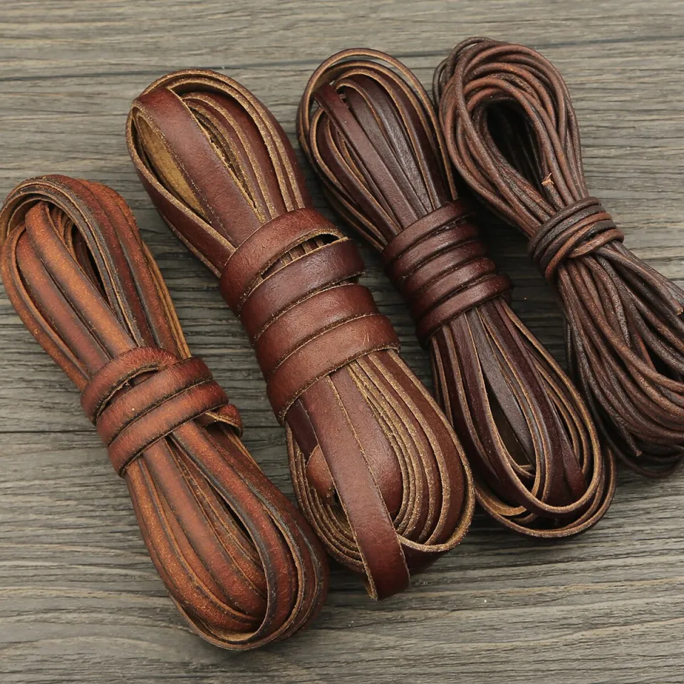 Standard Brown Flat Braided Leather Cord, For Bracelet,Jewellery