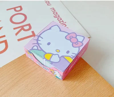 Cute Sanrio Sticky Notes 50Pcs/250Pcs 8×8cm Time Record Sticky Memo Cartoon Creative Notepad Student Office
