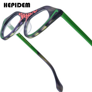 HEPIDEM Acetate Gọng kính phụ nữ thiết kế thương hiệu cao cấp Mắt Mèo Kính Mắt Nhật Bản handmade kính dày Cateye kính mắt cho mắt 9372