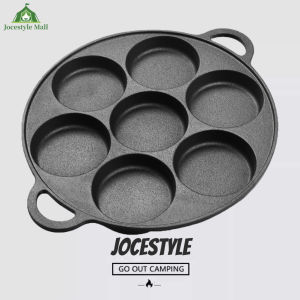 [Jocestyle Mall]7 หลุมกระทะไข่เจียวเหล็กหล่อ Non-Stick ตุ๊กตาแพนเค้ก Pan ไข่เจียวแพนเค้กอาหารเช้าสำหรับแก๊สเตาเหนี่ยวนํา
