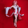 Genshin Impact Yae Miko Cosplay Costume Guuji Yae Fancy Dress Full Set Uniform Outfit Wig Headwear Props Game Suit. 