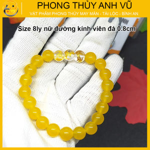 Vòng tay phong thủy mệnh kim tam hợp dần ngọ tuất - size 8 10ly cho nữ - có khai quang điểm nhãn may mắn tài lộc - bảo hành 12 tháng - PHONG THỦY ANH VŨ