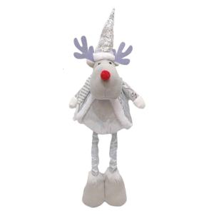 Flexible Height Santa/Snowman/Elf Decoration Stretchable Silver Ornament For Window Display Holiday Party Decoration