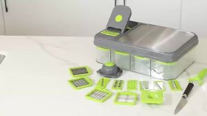 [SG Stock]Kitchen Manual Veggie Chopper Slicer Shredder Grater With Storage Container Egg Separator