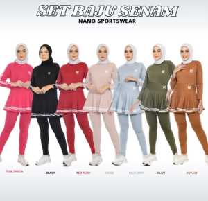 (COD)Oneset baju olahraga wanita terbaru Atasan rok legging set semua//Setelan wanita senam jumba jumbo termurah