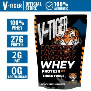 VTIGER 400g 100% Whey Protein US Tech Epicatechin + Switzerland Chocolate Flavor Whey Protein Powder (Enhances Muscle Growth & Strength)
