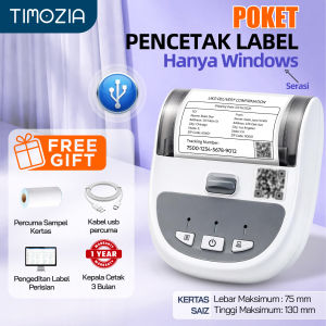 TIMOZIA Pocket Thermal Label Printer | Bluetooth USB | Barcode Sticker Shipping Label Maker
