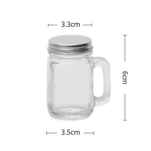 35ml Portable Mini Coffee Concentrate Dispensing Sealed Bottle with Handle Small Transparent Glass Storage Can