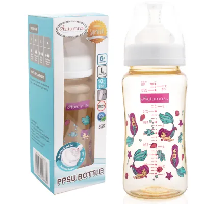 Autumnz PPSU Baby Bottle Wide Neck Feeding Bottle Baby BPA-Free 4oz/6oz/8oz/10oz (SINGLE Pack)