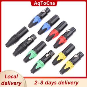 [COD] AqToCna Ship within 24 hours 1Set 3 Pin XLR Female Jack + Male Plug Professional 3 Pole XLR Socket Plug Microphone Connector Microphone Plug