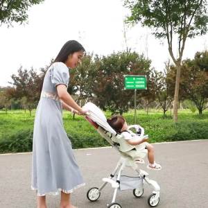 Baby Trolley Pram For Travel Stroller Baby Stroller Lightweight Folding Four-Wheel Children Infants Lightweight Folding Two-Way 1-6 Years Old Mother baby Lightweight Stroller Baby Stroller For Travel