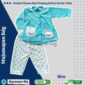 Setelan Baju Bayi Piyama Bayi Panjang Perempuan KELINCI BORDIR Yeiko 6-12 bln ZPY17