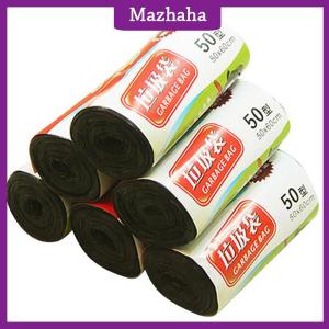 Mazhaha ถุงขยะ1ม้วน50x60ซม. สีเดียวหนาเป็นมิตรต่อสิ่งแวดล้อมถุงขยะพลาสติกแบบใช้แล้วทิ้งถุงขยะสีดำ