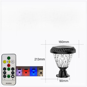 โคมไฟหัวเสาโซล่าเซลล์ โคมไฟหัวเสาพลังงานแสงอาทิตย์ Outdoor Garden Light กันน้ำIP65 เปิดปิดอัตโนมัติ ไฟโซล่าเซลล์ ไม่เสียค่าไฟ