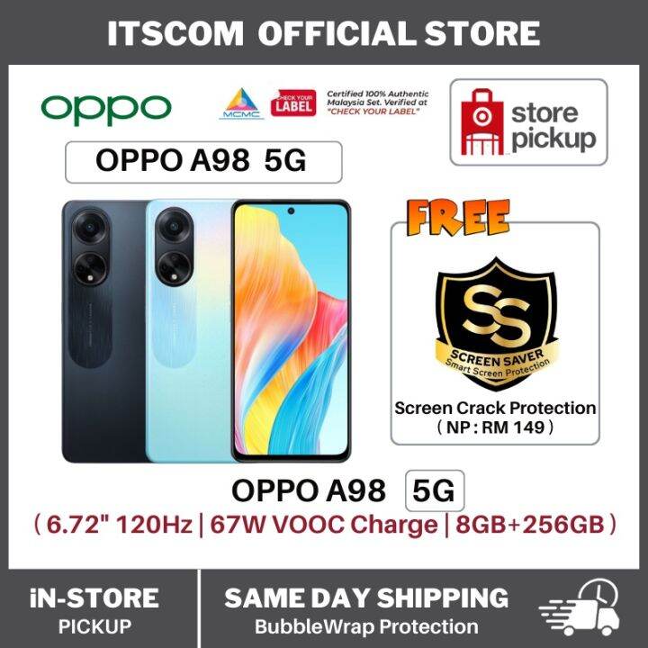 OPPO A98 5G Smartphone | 8GB + 256GB ROM | 67W SuperVOOC | Snapdragon ...