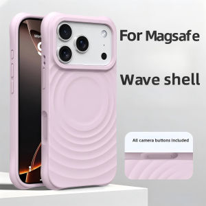 New Offical Liquid Silicone Water Ripple Case For iPhone 17 16 15 14 Pro Max For Magsafe Wireless Charger Soft Cover