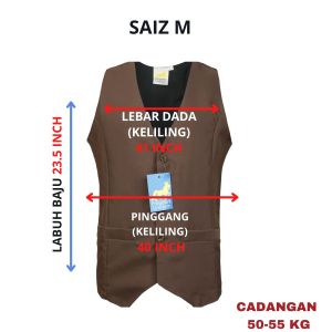 🔸VEST COKLAT PENGAWAS READY STOCK !!! VEST SEKOLAH RENDAH DAN MENENGAH / PV004 - PRESIDENT UNIFORM