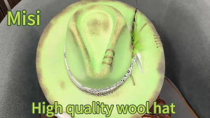 Elegant Wool Homburg Wool Styling Hat with Wide Brimmed Flat Hat Headwear Western Hat for Casual Wear