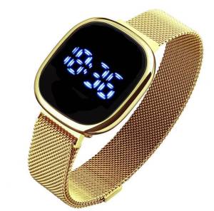 Fashionable LED touch screen magnetic buckle digital watch for women and men