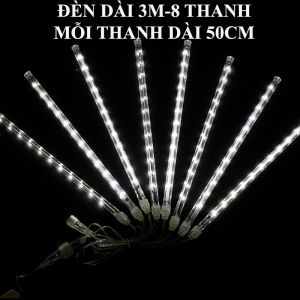 Đèn LED Mưa sao Băng 8 Thanh Mỗi Thanh dài 30–50cm – Trang Trí Nhà Cửa Sân Vườn Noel Tết Tiệc – Nhiều Màu Siêu Đẹp