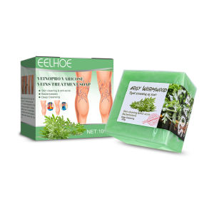 Eelhoe Ginger Varicose Veins Treatment Soap Wormwood Essential Oil Soap Vein Massage Relief Varicose Body Cleaning Care Soap Repair Vasculitis Phlebitis Earthworm Spider Leg Soap Promote Blood Circulation Massage Warp Soap(100g)
