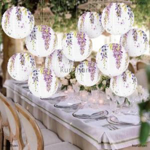 [COD] kunzhan 1PC Wisteria Lantern Paper Lanterns Hanging Lamp Outdoor Garden Wedding Holiday Party Decorations