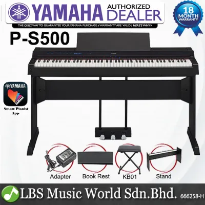 Yamaha P-S500 88 Keys Digital Smart Piano Complete Package - Black (PS500 P S500)