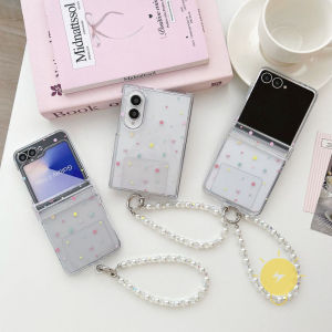 Phone Case For SAMSUNG Galaxy Z Flip 8 Z Flip 7 6 5 Fold 8 Transparent TPU Butterfly Polka Dot Bowknot Cover Classic Couple Korean Aesthetic