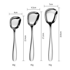 Muỗng ăn súp ăn cơm uống cà phê inox 304 loại đáy vuông loại tốt - muong thia - Thìa muỗng ăn cơm bằng inox cao cấp cán dài