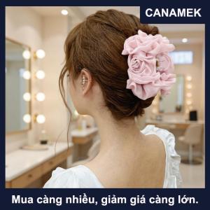 【CANAMEK】 1 cái kẹp vuốt tóc nơ hoa voan kẹp quai hàm lớn cho tóc dày phụ kiện tóc mùa hè thời trang không trơn trượt cho nữ