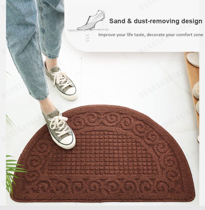 huanlangcaiji Nordic Half Circle Entrance Mat Adorable NonSlip Rug for
