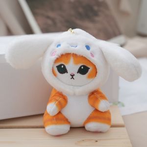 Cat Plush Keychain Shark Cat Costume Change Keychain Sanrio Kuromi Plush Keychain Cute Pendant