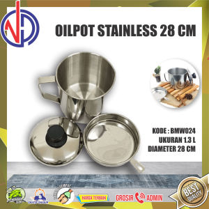 OILPOT STAINLESS STEEL / OIL POT / WADAH MINYAK STAINLESS 1.2 L FREE PACKING BOX VD