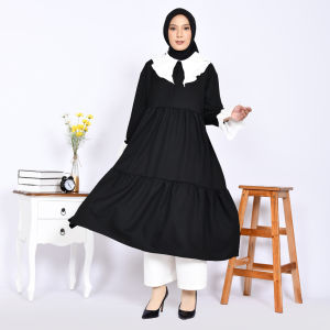 Midi Dress Reya Model Vintage Bahan Premium Kekinian Terlaris