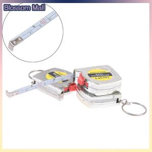 [Blossom] 1M 3ft Retractable Stainless Steel Pocket Measuring Ruler Tape Measure Keychain