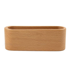 Wooden Business Card Holder Creative Desktop Large Capacity Business Card Storage Box For Front Desk